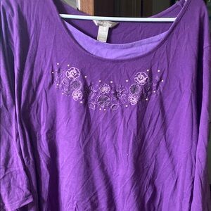 White Stag Purple Embellished Blouse